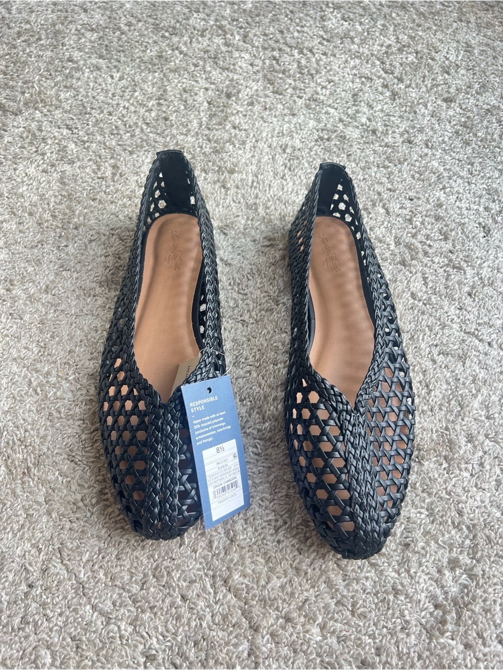Woven Ballet Flat - Black. Size 8.5